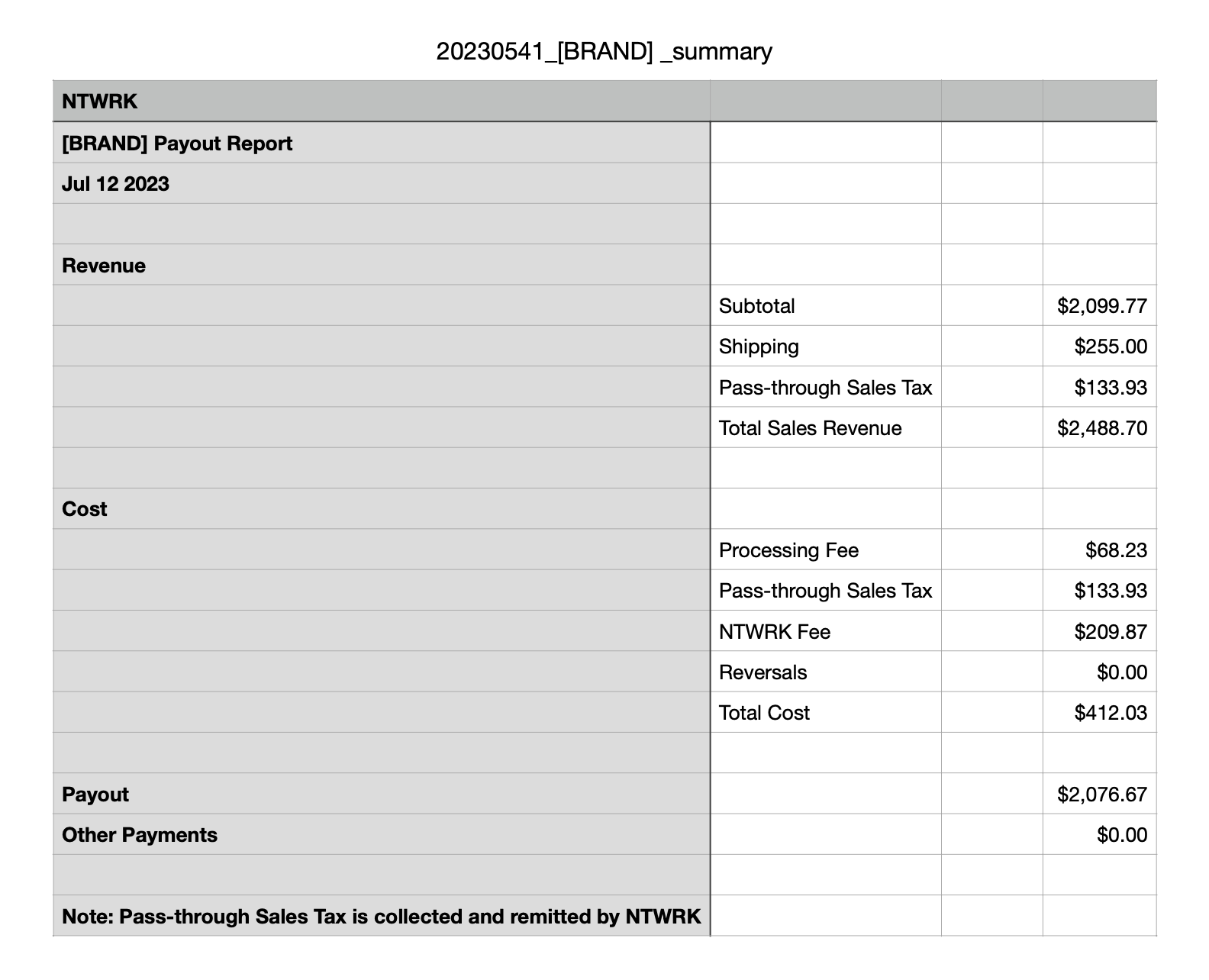 Viewing Show Payment Breakdown – CREATOR STUDIO